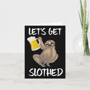 Tarjeta Obtengamos Cerveza Tragada Tomando Sloth Cita Grac