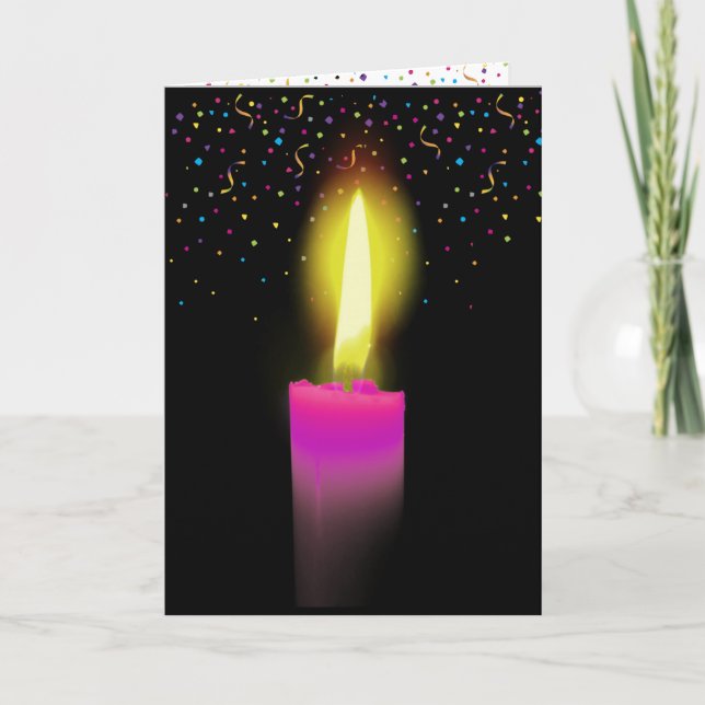 Tarjeta Obteniendo Velas Antiguas de Cumpleaños (Anverso)