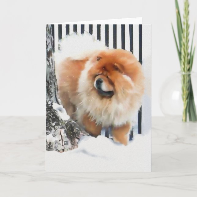 Tarjeta OCASIÓN EN el perro chino del heARTdog de la NIEVE (Anverso)