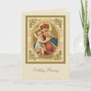 Tarjeta Ocasión especial cumpleaños Virgen María Católica
