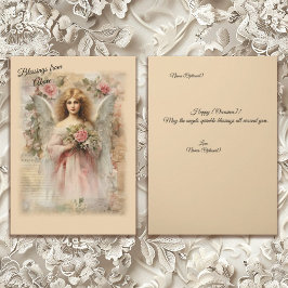 Tarjeta Ocasiones Desde El Ángel De La Vintage Del Corazón