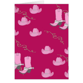 Tarjeta occidental de la vaquera con los gorras y