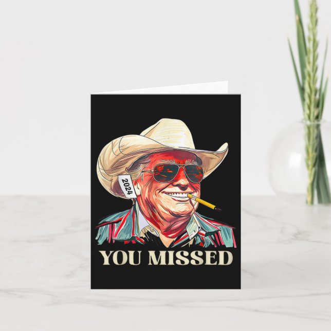 Tarjeta _occidental Trump Vaquero Perdiste Vaca Bandera Am (Anverso)