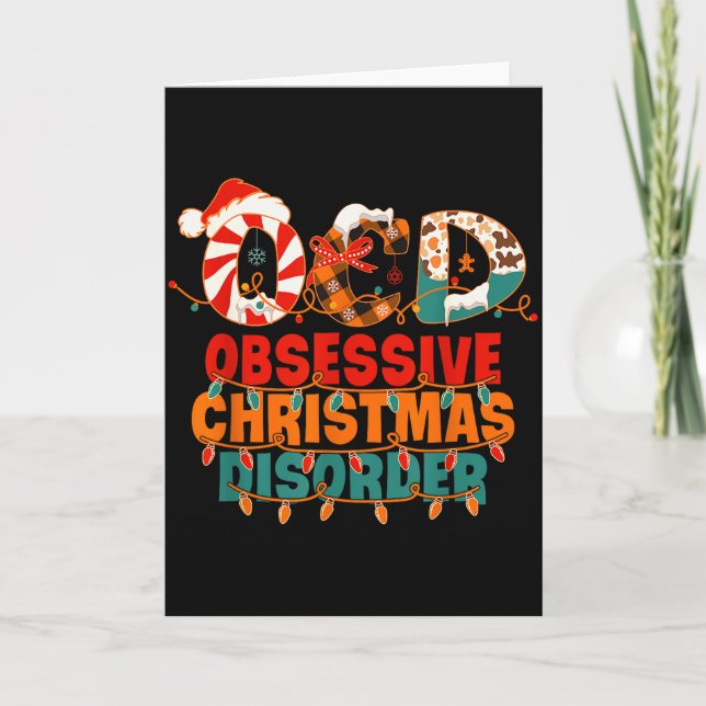 Tarjeta Ocd Obsessive Christmas Disorder Funny Christmas  (Anverso)