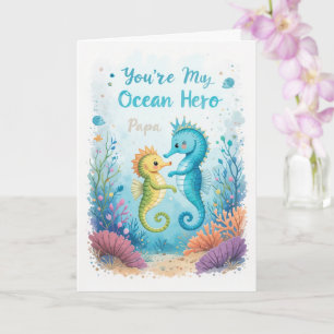 Tarjeta Ocean Hero Fathers Day Seahorse Dad