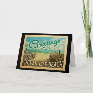 Tarjeta Ocean Isle Beach Vintage Travel