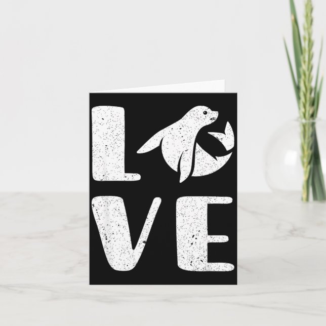 Tarjeta Ocean Puppy Seal Lover Valentines Day Gift Sea Lio (Anverso)