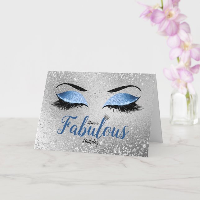 Tarjeta Ocean Rubor Blue Fabulous Purpurina Eyes Standard (Orquídea)