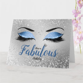 Tarjeta Ocean Rubor Blue Fabulous Purpurinas Ojos grandes