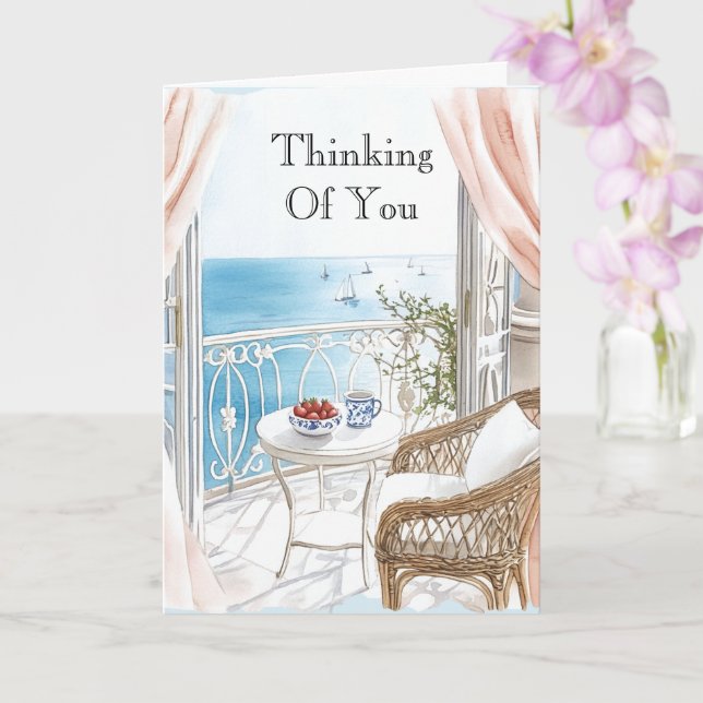 Tarjeta Ocean View Boats Thinking of You (Orquídea)