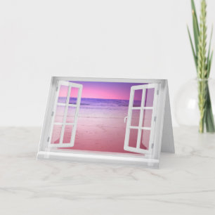 Tarjeta Ocean Window con Purple Sunrise