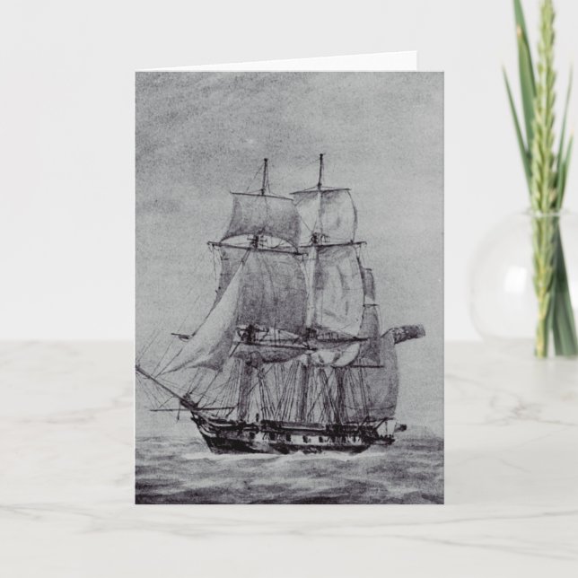 Tarjeta Oceanic Trek Graphic Ships Fine Art (Anverso)