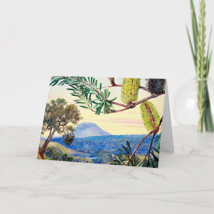 Tarjeta Océano azul vista a la montaña