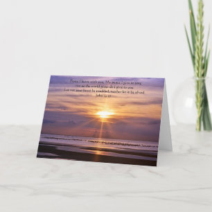 Tarjeta Océano Pacífico Sunset John 14:27 Thoughts Prayers