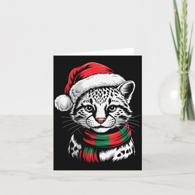 Tarjeta Ocelot Xmas Santa Hat F Christmas Costume  (Anverso)