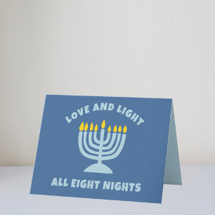 Tarjeta Ocho noches judías de "amor y luz" en Hanukkah