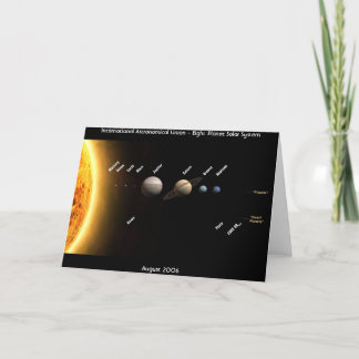 Tarjeta Ocho planetas y nueva Sistema Solar,