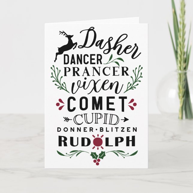 Tarjeta Ocho renos pequeños (Anverso)