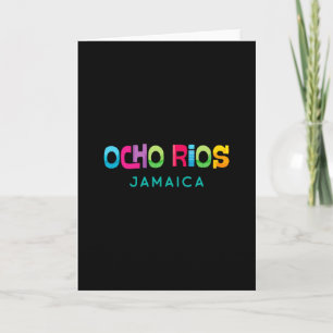 Tarjeta Ocho Ríos Jamaica Diseño Tropical Retro
