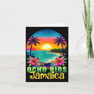 Tarjeta Ocho ríos jamaica playa puesta de sol tropical ver