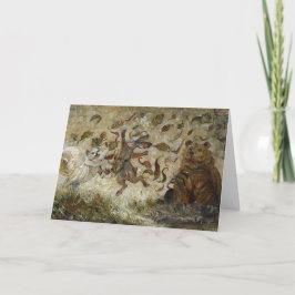 Tarjeta October Fun Whimsical Autumn Forest Animals 