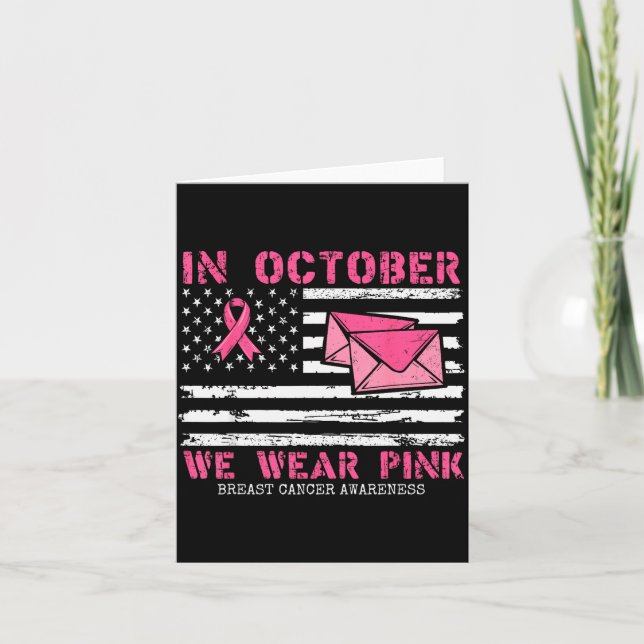 Tarjeta October We Wear Nk Breast Cancer Awareness Stal Wo (Anverso)
