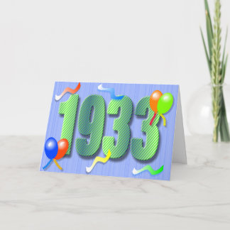 Tarjeta octogésima del cumpleaños 1933