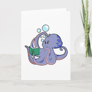 Tarjeta Octopus al leer con un libro