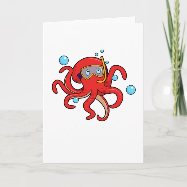 Tarjeta Octopus en buceo con gafas de natación (Anverso)