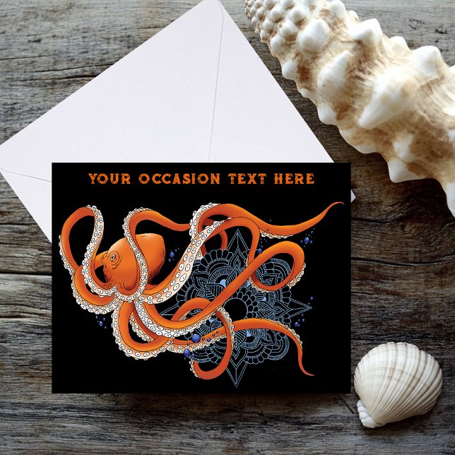 Tarjeta Octopus Naranja Mandala Blue (Subido por el creador)