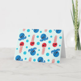 Tarjeta Octopus pirata, medusas piratas, animales marinos