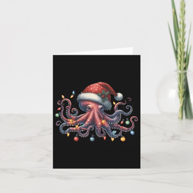 Tarjeta Octopus Santa Navidades enciende el océano Octopus (Anverso)