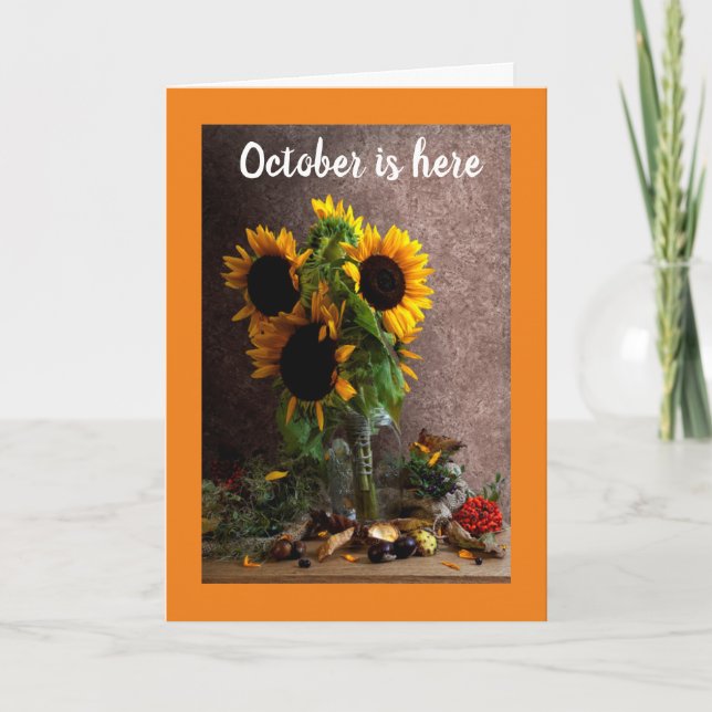 TARJETA ¡OCTUBRE ESTÁ AQUÍ/TU CUMPLEAÑOS ESTÁ AQUÍ! TARJET (Anverso)