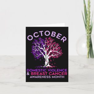 Tarjeta Octubre La Violencia Doméstica Y El Cáncer De Mama
