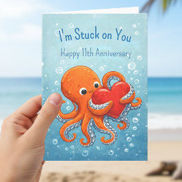 Tarjeta Octupus stuck on you 11th anniversary