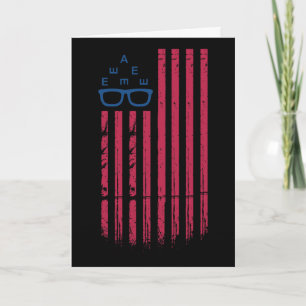 Tarjeta Oculista Retro Bandera De Estados Unidos 4 De Juli