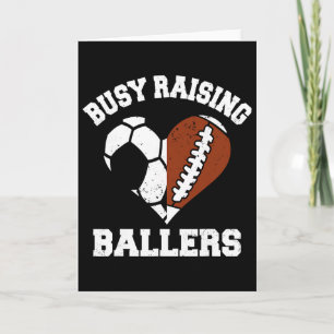 Tarjeta Ocupada Criando Balones Fútbol Corazón Mamá Juego
