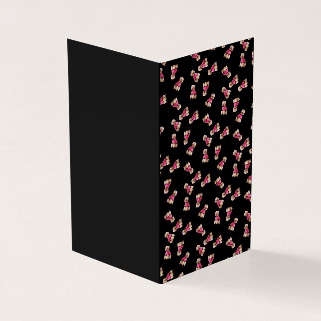 Tarjeta Odeos de cangrejos (rosado sobre negro) (Exterior)