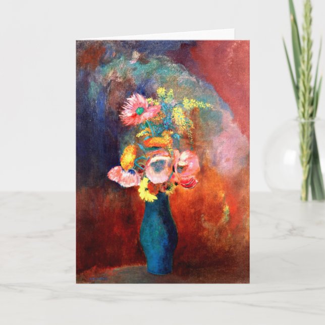 Tarjeta Odilon Redon - florero etéreo de flores (Anverso)