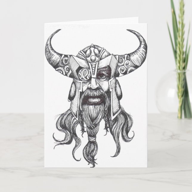 Tarjeta Odin gran dios de los nórdises (Anverso)