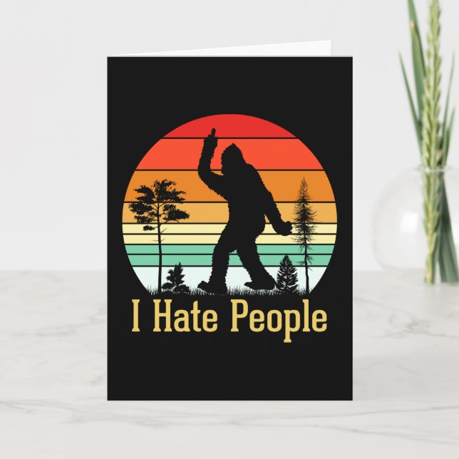 Tarjeta Odio a la gente | Bigfoot Retro (Anverso)