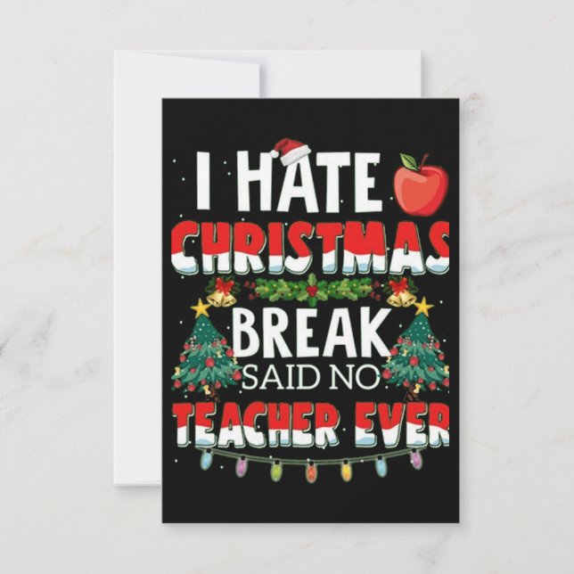 Tarjeta Odio al profesor de Navidad (Anverso)