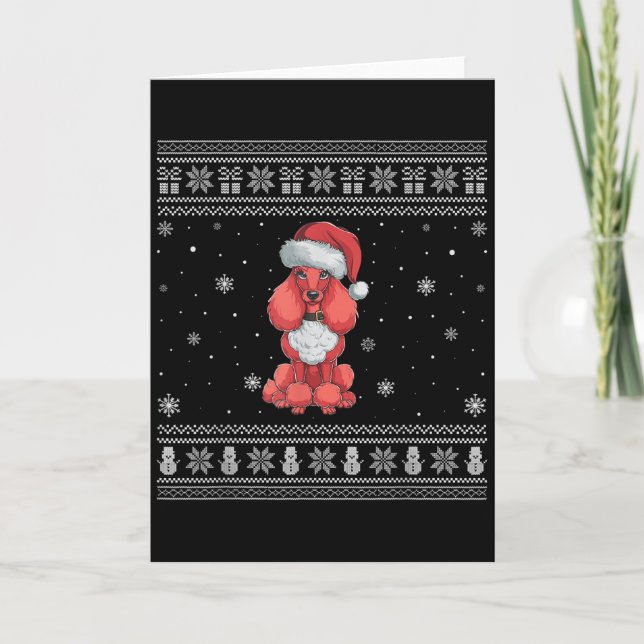 Tarjeta Odle Dog Lovers Men Women Santa Ugly Xmas Sweater  (Anverso)