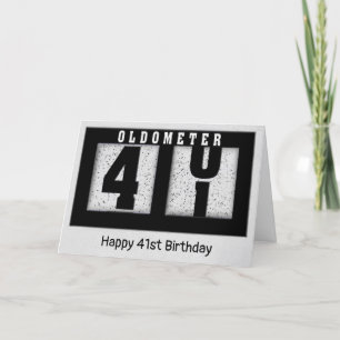 Tarjeta Odómetro negro para el 41º cumpleaños