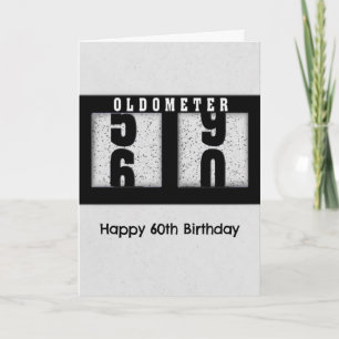 Tarjeta Odómetro negro para humor de cumpleaños 60