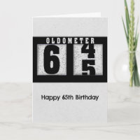 Odómetro negro para humor de cumpleaños número 65
