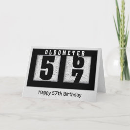 Tarjeta Odómetro negro por 57 años