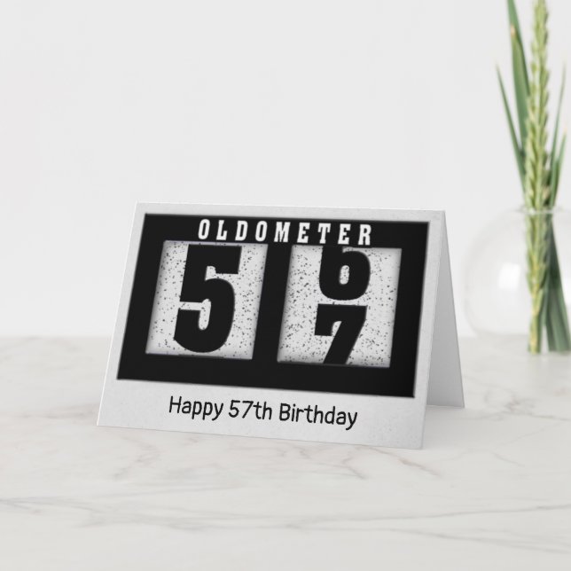 Tarjeta Odómetro negro por 57 años (Anverso)