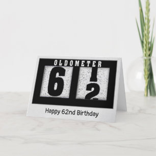 Tarjeta Odómetro negro por 62° cumpleaños