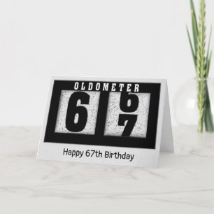 Tarjeta Odómetro negro por 67º cumpleaños
